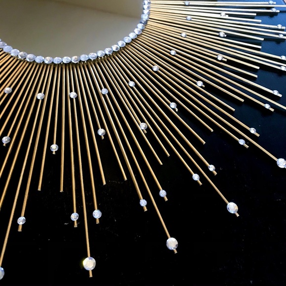 35" Glamorous Large Gold Sunburst Mirror Decorative Wall Mirror Home Decor - Picture 7 of 11